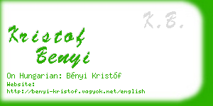 kristof benyi business card