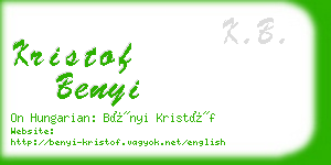 kristof benyi business card